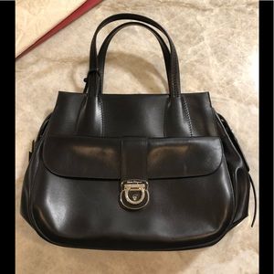 Salvatore Ferragamo Black Leather Mardea Tote.New!